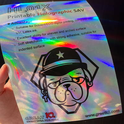 quality UV Latex Printable Adhesive Vinyl Eco Solvent Rainbow Holographic Vinyl factory